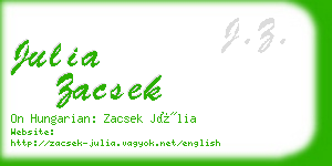 julia zacsek business card